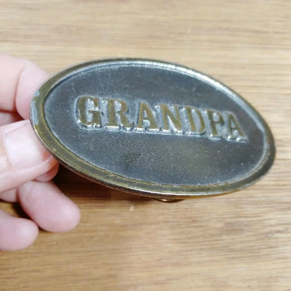 Vintage Belt Buckle GRANDPA 1982 Great American #1005 Family